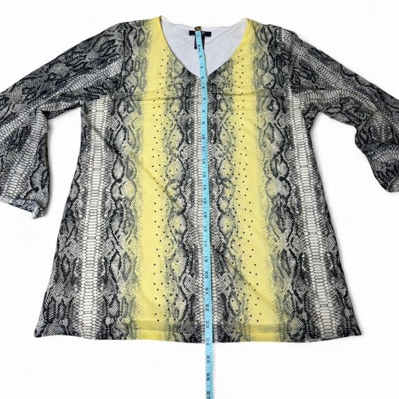 Alfani Petite Whimsigoth Snake Print Studded V-Neck Blouse PM Gothic Y2K Top - Picture 5 of 7